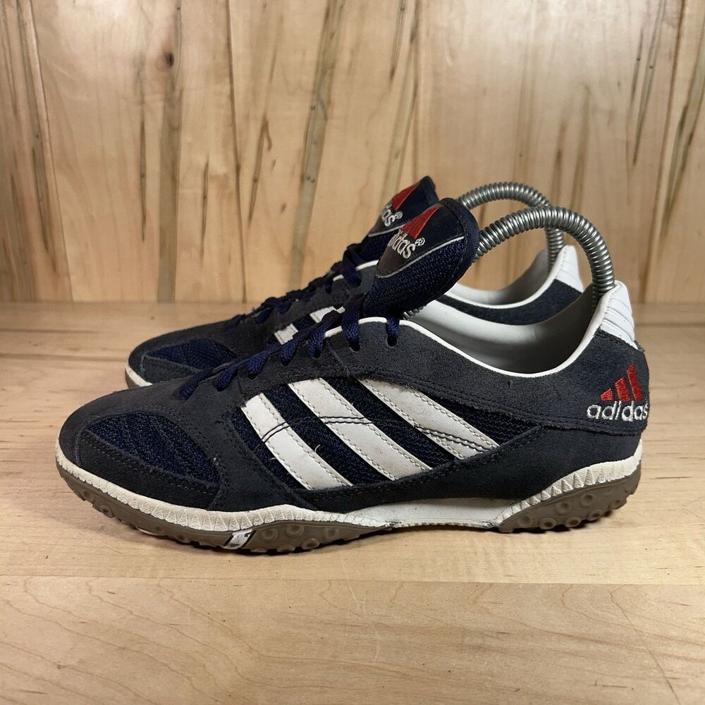 Vintage 1997 Adidas Indoor Soccer Football Shoes Size 7 Blue White TYN 618